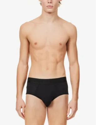 CHE Elasticated-waistband pack of three stretch-woven briefs detail 2