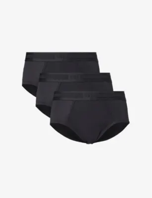 CHE Elasticated-waistband pack of three stretch-woven briefs