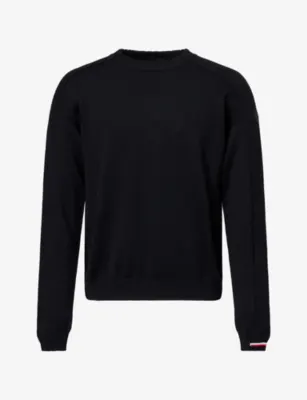 MONCLER Striped-Trim Wool Jumper in BLACK – Mens | Knitwear | Jumpers
