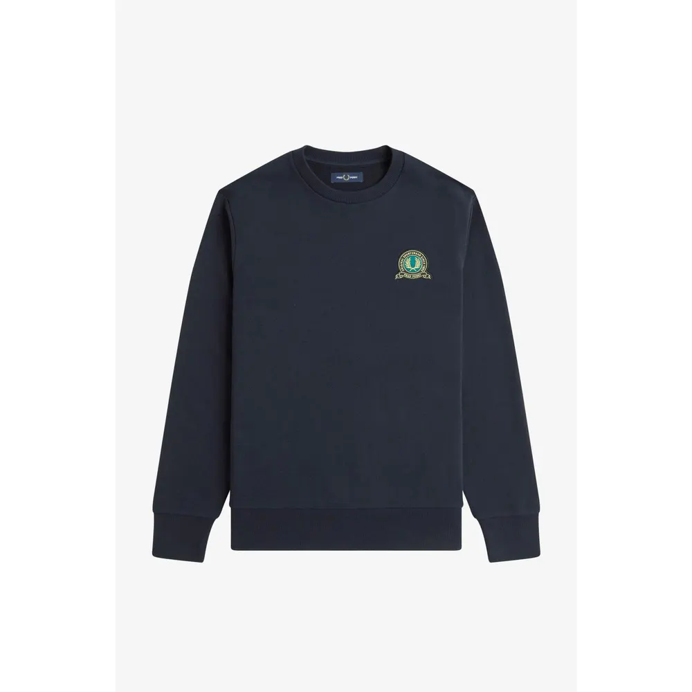 Fred Perry Men's Badge Crew Neck Sweatshirt