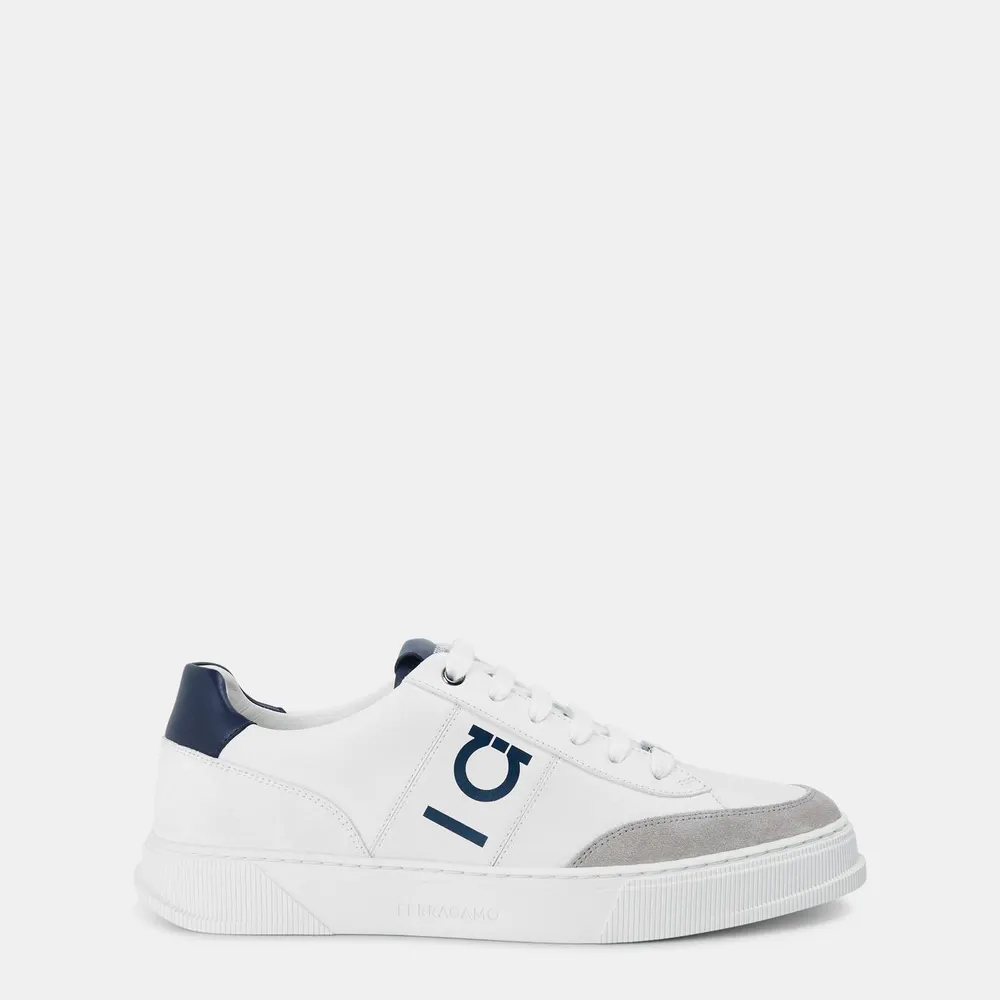 Ferragamo Mens Alaska Low-Top Trainers in Cement – Footwear