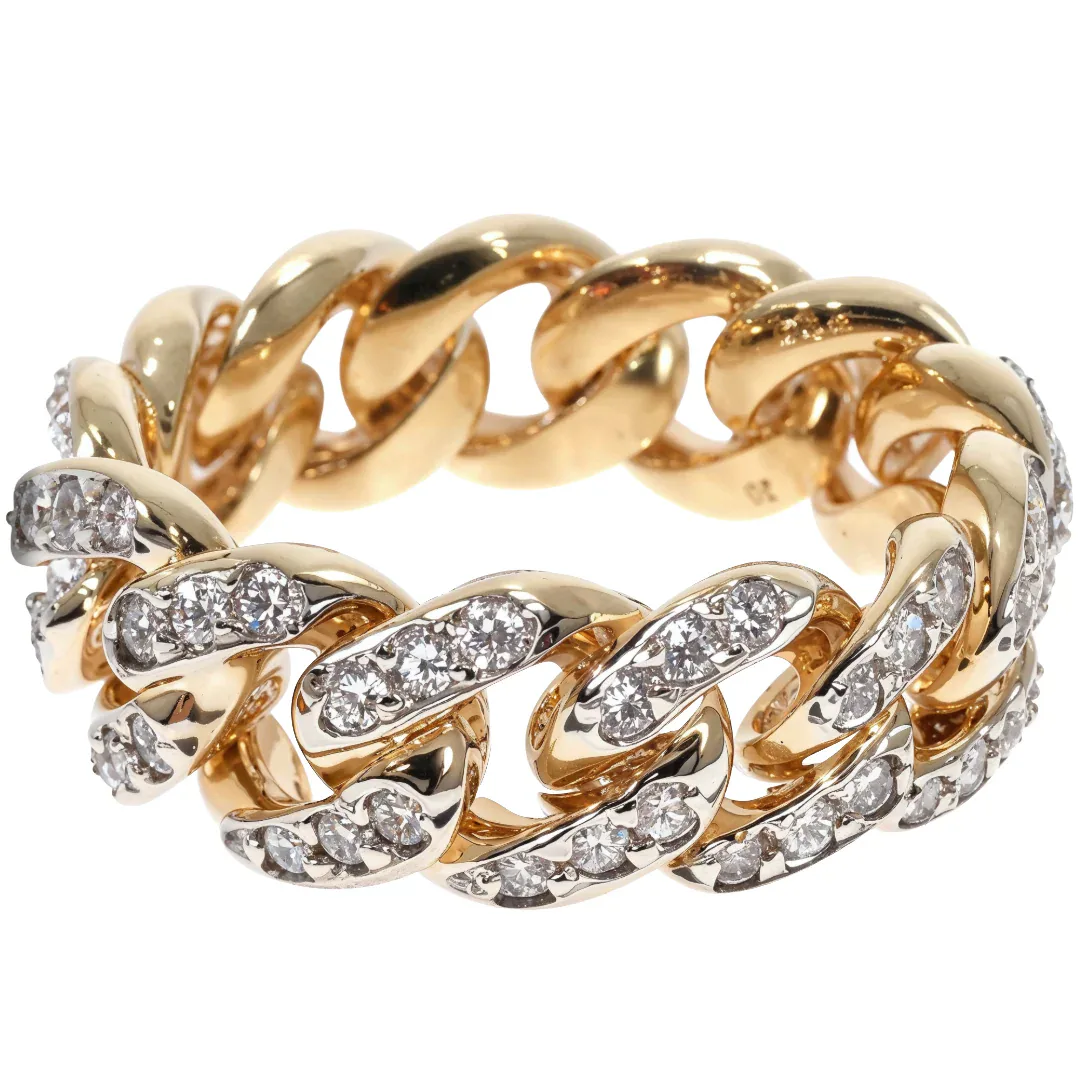 RINA - For Him FACTORY 14k Yellow Gold Diamond Miami Cuban Ring 64738 in Yellow Gold / 11.5 – Ring