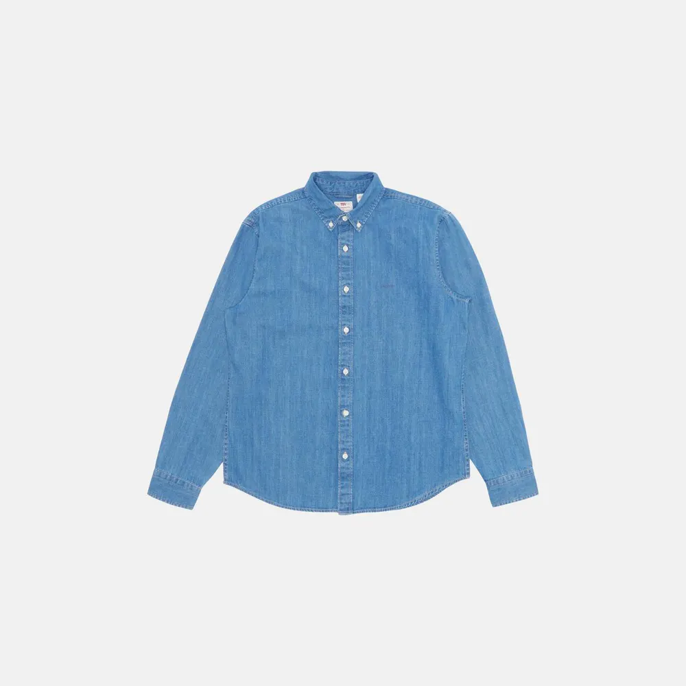 Levis Men's Authentic Button Down Woodrow Long-Sleeve Denim Shirt