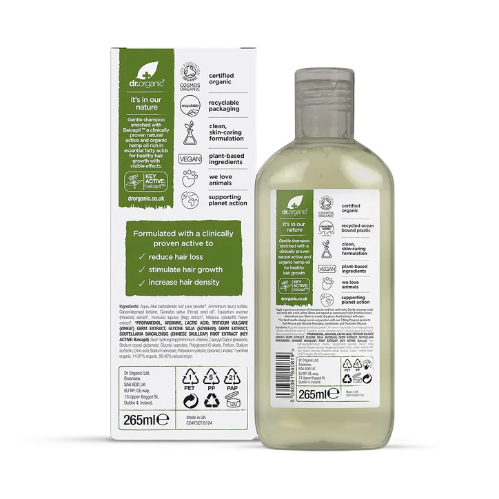 Dr Organic Hemp Oil Rescue & Restore Shampoo 265ml detail 2