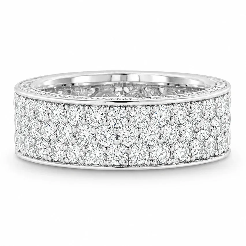 RINA - For Him FACTORY Prong Diamond Eternity Ring 56392 in White Gold / 7 – Ring