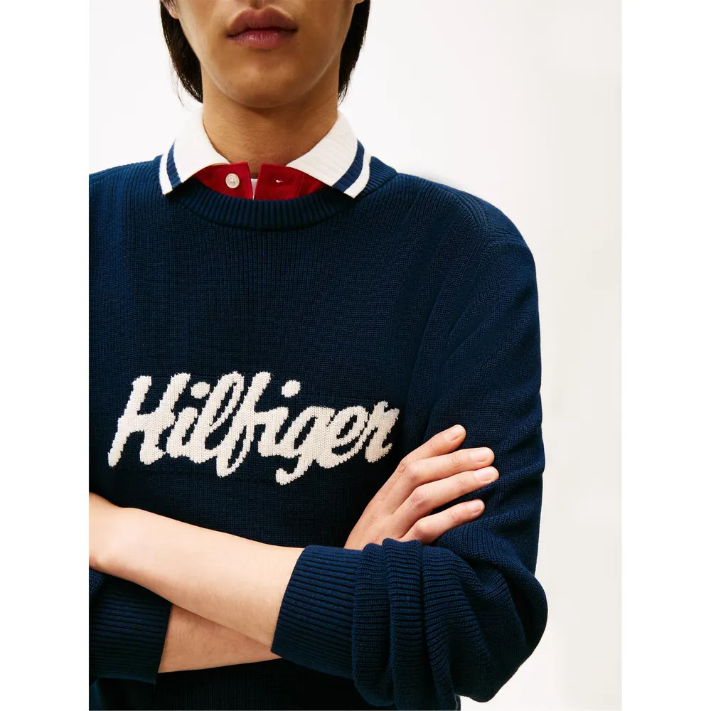 Tommy Hilfiger Men's Logo Knitted Crew Neck Jumper detail 3