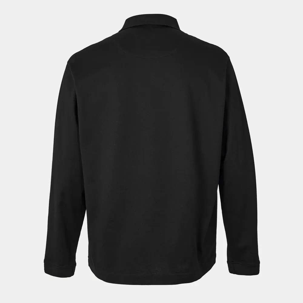 Massimo Osti Studio Men's Long Sleeve Polo Shirt in Black 999, additional product view 2