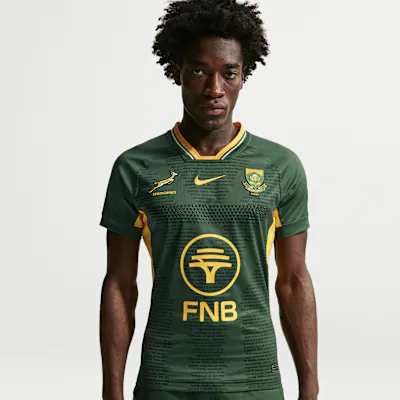 Nike Springboks RGR Match Jersey Men's Nike Rugby Jersey - Gorge Green/University Gold/University Gold