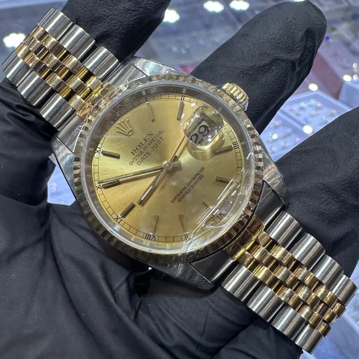 ANKUR - For Him WATCHES Rolex Datejust 36mm | Champagne Stick Dial | Two Tone Yellow Gold Jubilee – Watch