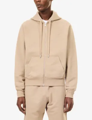 AMI PARIS ADC Logo-Embroidered Cotton-Jersey Hoody detail 3