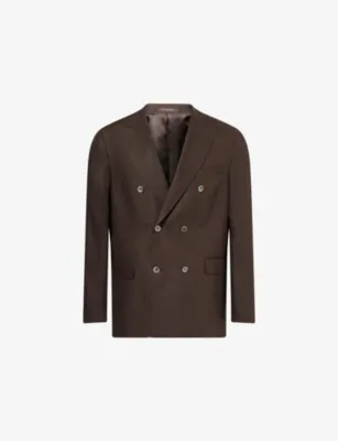 OSCAR JACOBSON Farris Double-Breasted Linen Blazer