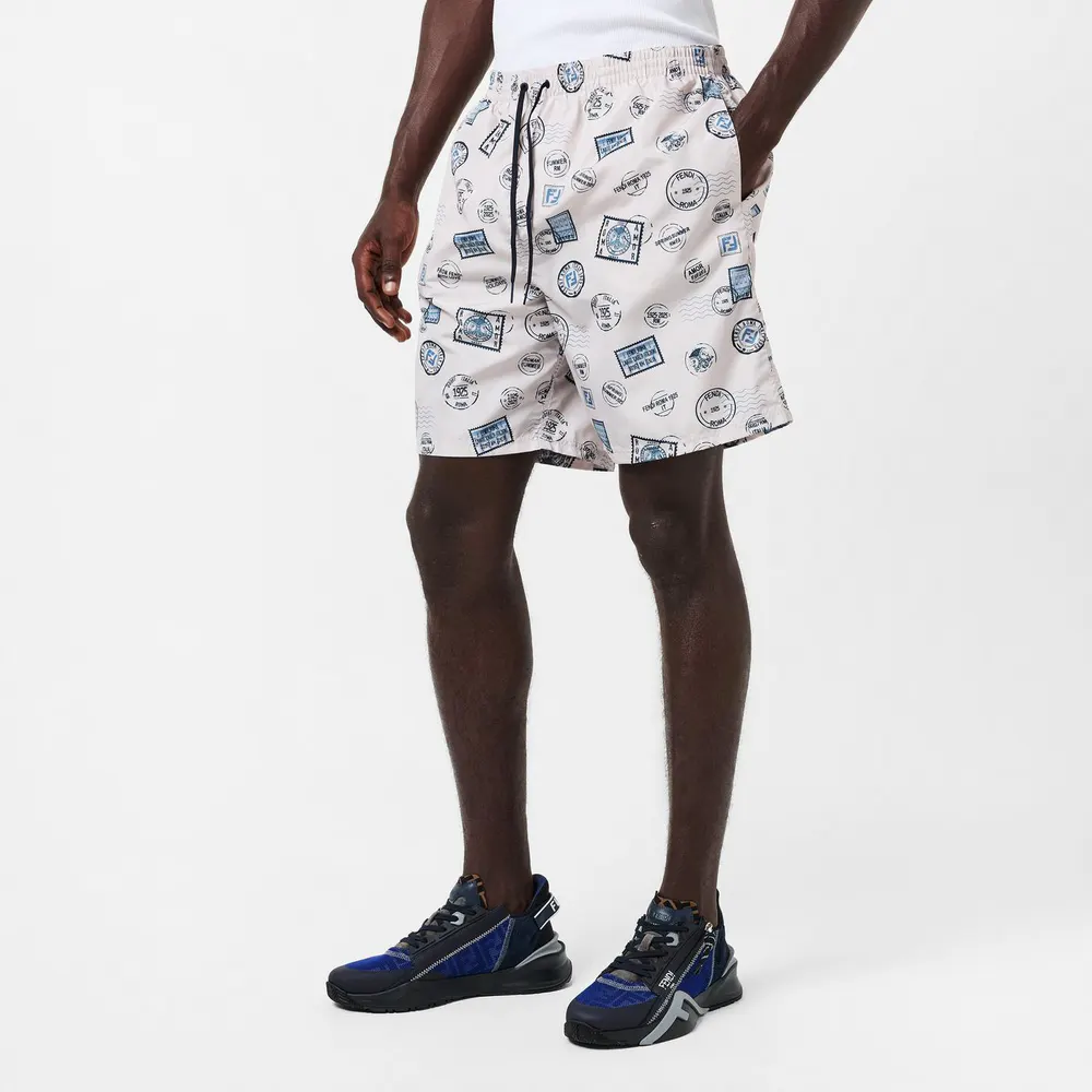 Fendi Men's Postcard Woven Tracksuit Shorts detail 3