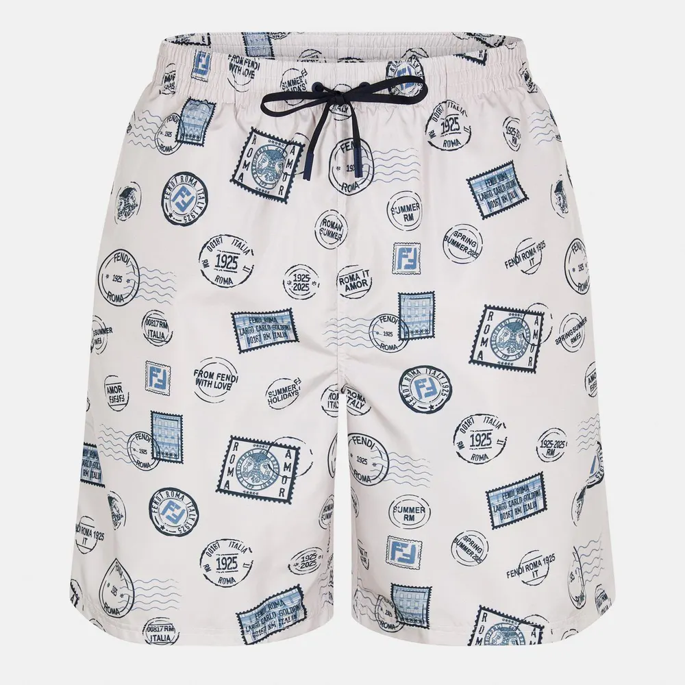 Fendi Men's Postcard Woven Tracksuit Shorts