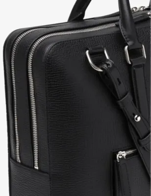 SMYTHSON Ludlow Large grained-leather briefcase detail 2