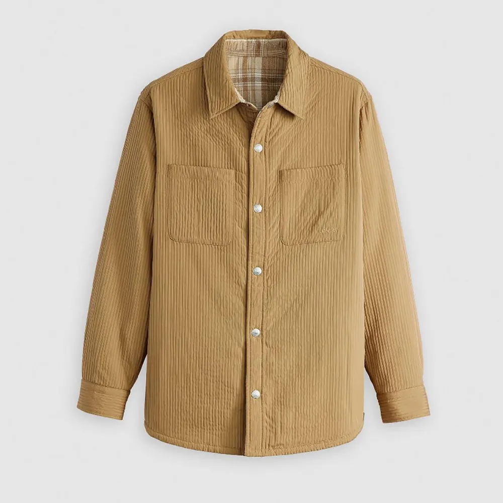 Levis Men's Bryant Padded Reversible Green Overshirt