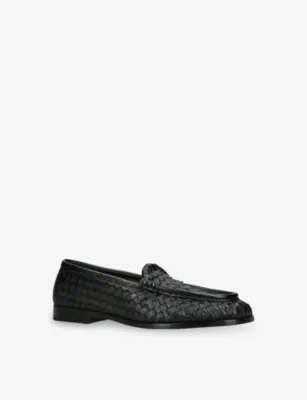 BOTTEGA VENETA Silenzio Leather Loafers - EUR 42 / 8 UK MEN in BLACK, additional product view 3
