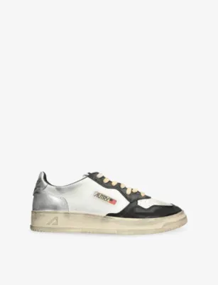 AUTRY Medalist Vintage Leather Trainers - EUR 43 / 9 UK MEN in SILVER COM – Mens | Trainers | Lace up trainers