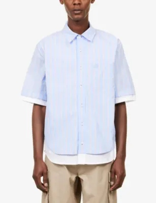 SIMKHAI Steven Double-Layer Cotton Shirt detail 3