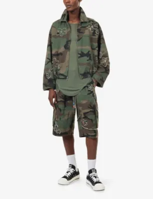 NAHMIAS Embellished Camouflage Cotton Jacket in CAMO, additional product view 2