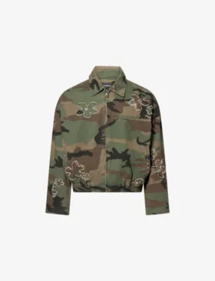 NAHMIAS Embellished Camouflage Cotton Jacket in CAMO – Mens | Coats & jackets | Bomber jackets