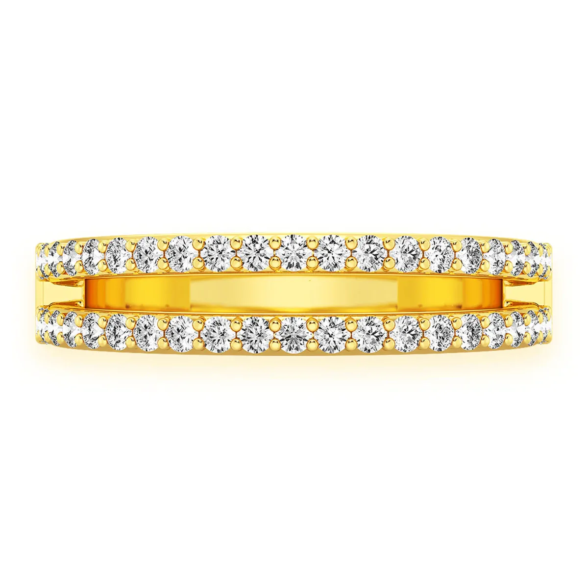 For Him Double Row Band Ring in Yellow Gold / Natural Diamond – Ring