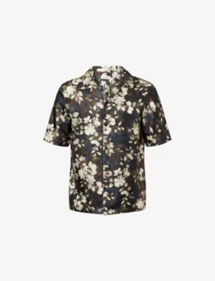 SIMKHAI Casper Floral-Print Silk Shirt