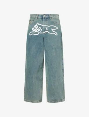 ICECREAM Running Dog Triple Scoop Wide-Leg Cotton Denim Jeans