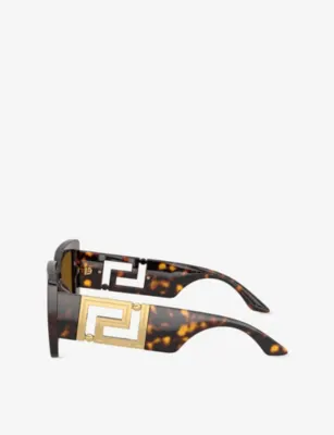 VERSACE VE4505U Square-Frame Tortoiseshell Acetate Sunglasses detail 2