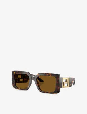 VERSACE VE4505U Square-Frame Tortoiseshell Acetate Sunglasses detail 3