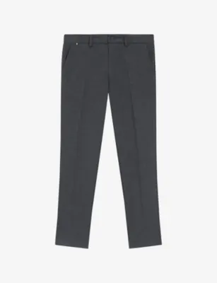 BOSS Herringbone Slim-Leg Stretch-Woven Trousers - 36/34 in Dark Blue – Mens | Trousers & shorts | Formal
