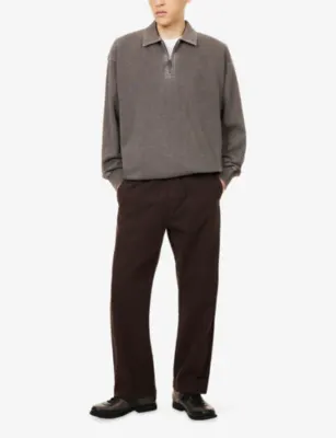 CARHARTT WIP Harper Polo Half-Zip Cotton Sweatshirt detail 2