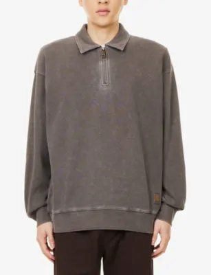 CARHARTT WIP Harper Polo Half-Zip Cotton Sweatshirt detail 3
