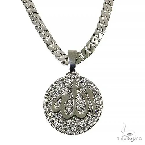 RINA - For Him CUSTOM Platinum Diamond Allah Pendant Set 67971 in 18 Inches – Pendant Set