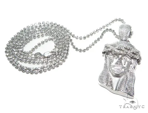 RINA - For Him FACTORY Jesus Piece Moon Cut Chain Set 42585 in Rose Gold / 18 Inches – Pendant Set