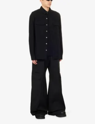 RICK OWENS Regular-Fit Flap-Pocket Cotton-And-Wool Shirt detail 2