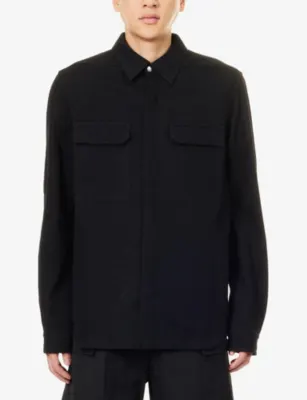 RICK OWENS Regular-Fit Flap-Pocket Cotton-And-Wool Shirt detail 3