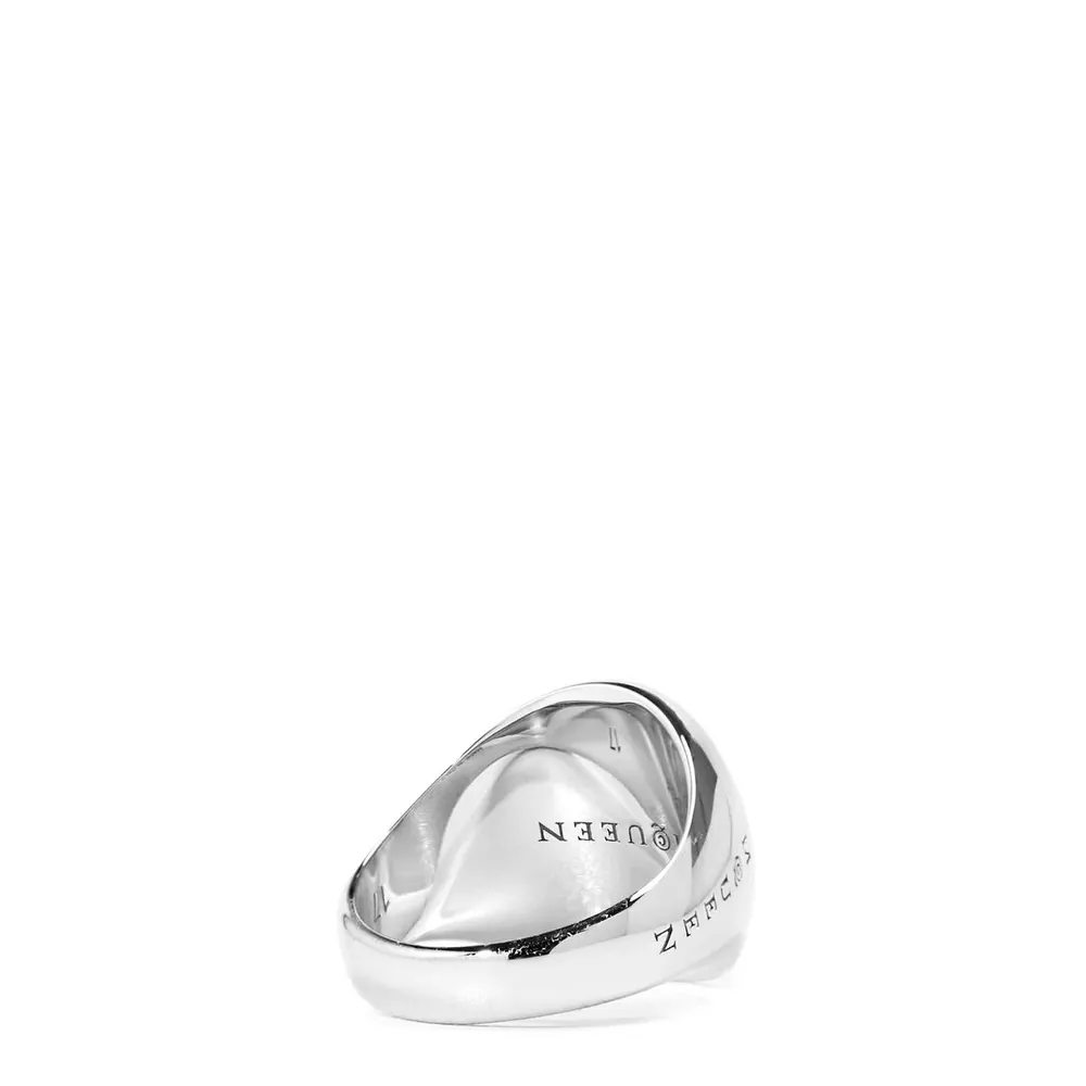 Alexander McQueen Men's Alex Skull Metal Signet Ring detail 2