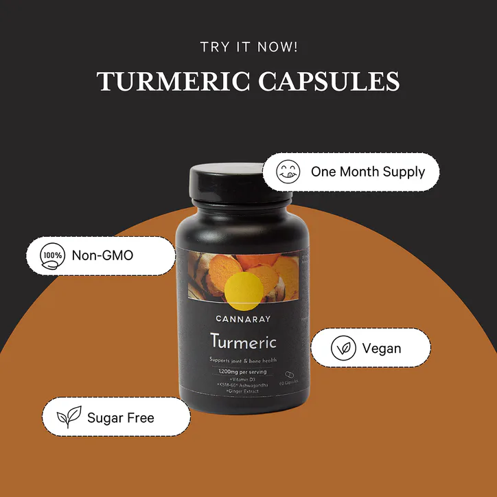 Cannaray Turmeric Capsules 1200mg 60 Capsules, additional product view 2