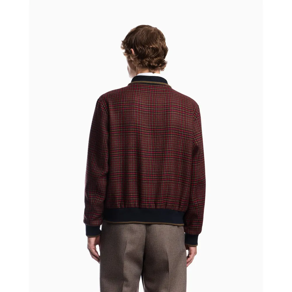 Emporio Armani Men's Virgin Wool Tweed Bomber Jacket detail 2