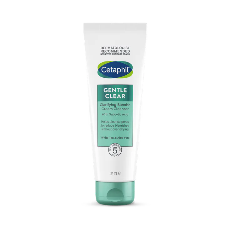 Cetaphil Gentle Clear Clarifying Blemish Cream Cleanser Face Wash 124ml