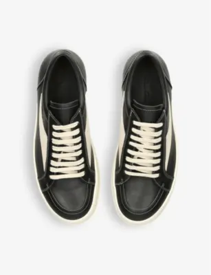 RICK OWENS Vintage Low grained-leather and suede low-top trainers - EUR 40 / 6 UK MEN detail 2