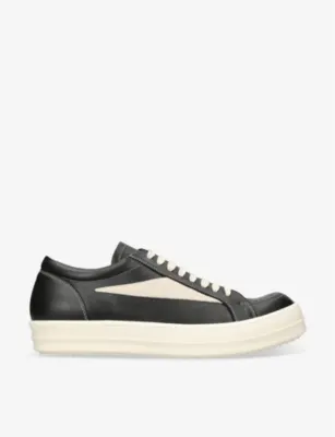 RICK OWENS Vintage Low grained-leather and suede low-top trainers - EUR 40 / 6 UK MEN