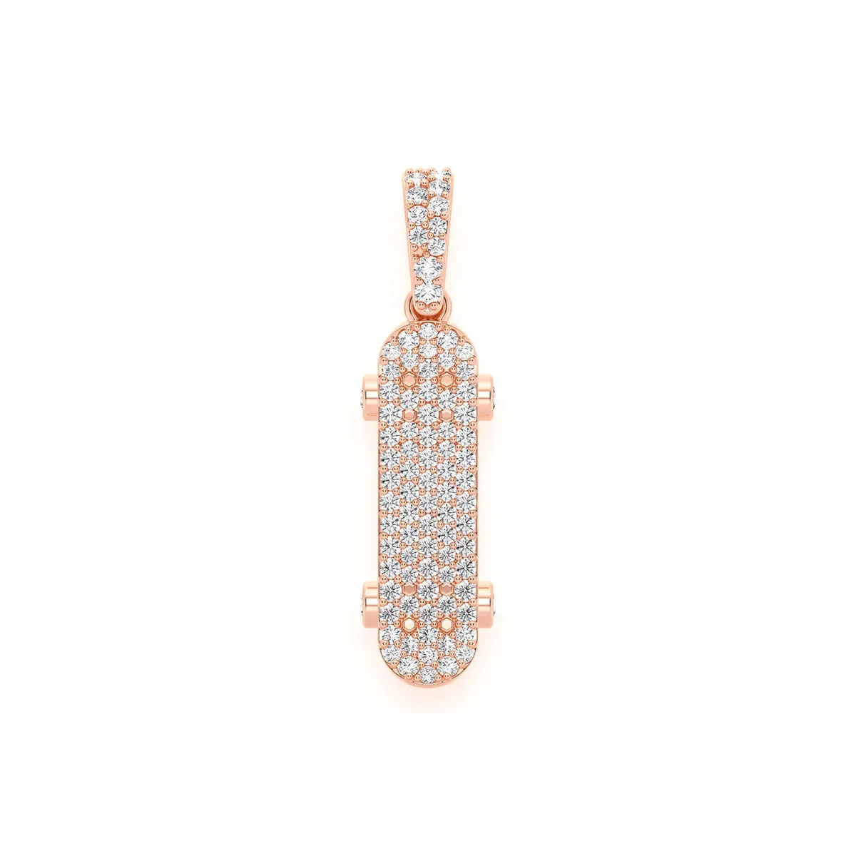 For Him Skateboard Diamond Pendant in Rose Gold / Natural Diamond – Pendant