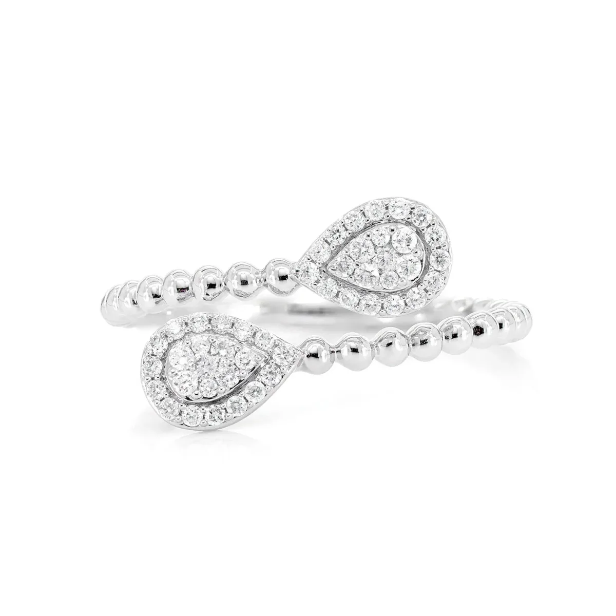For Him Pear Bezel Wrap Ring in White Gold / Natural Diamond – Ring