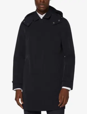 BOGGI B-Travel Technical Stretch-Nylon Raincoat in NAVY BLUE, additional product view 3