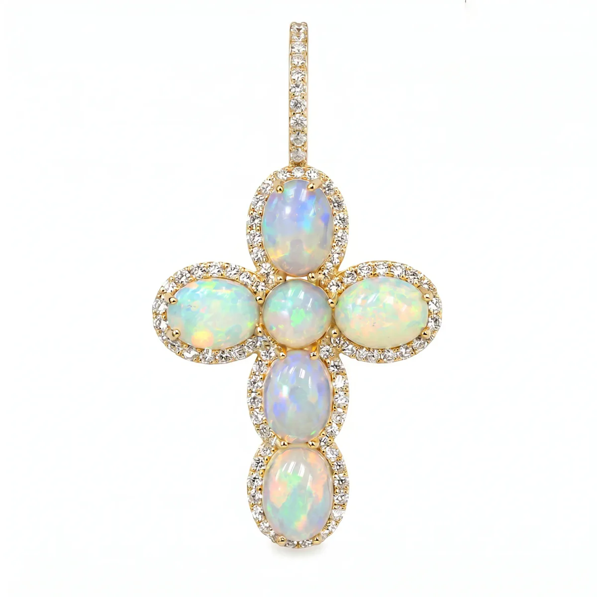 DANNY - For Him CUSTOM Opal Faith Cross 71501 in Rose Gold – Pendant