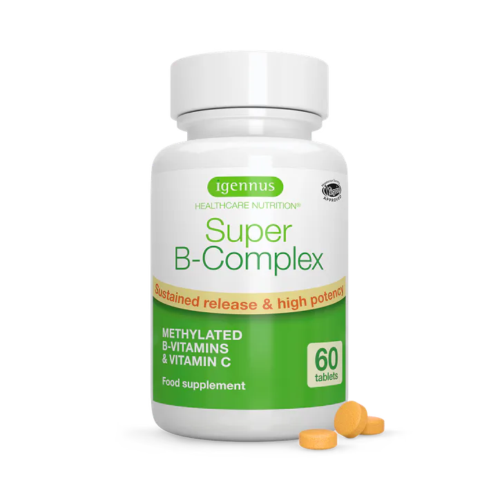 Igennus Healthcare Nutrition Super B-Complex with Active Methylated B Vitamins & Vitamin C, 60 Tablets