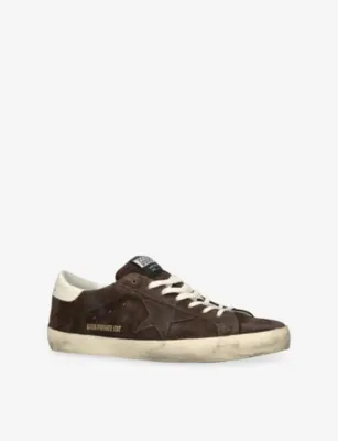 GOLDEN GOOSE Exclusive Super-Star 1 Leather Trainers - EUR 40 / 6 UK MEN in Dark Brown, additional product view 3