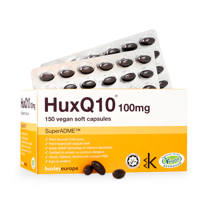 Huxley Europe HuxQ10 100mg CoEnzyme Q10 150 vegan soft capsules – Vitamins & Supplements > Supplements > Co Enzyme Q10