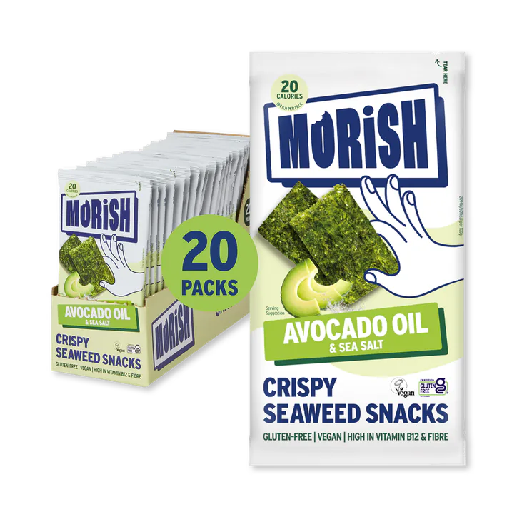 Morish Snacks Crispy Avocado Oil Seaweed Snacks 20x4g – Food & Drink > Healthier Snacking > Savoury Snacks